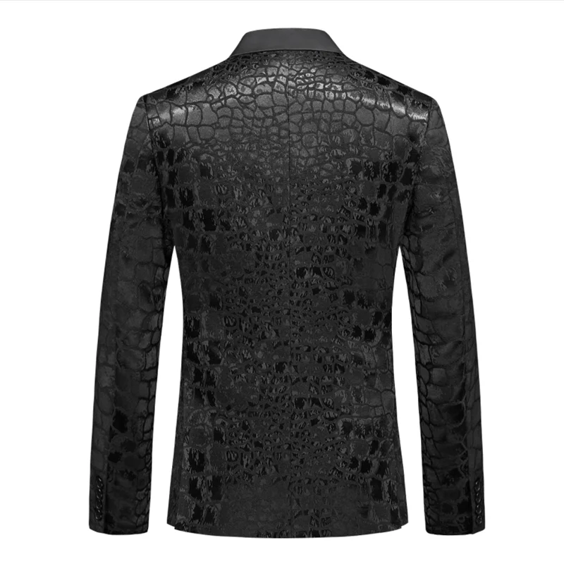 New Men Wedding Party Double Breasted Suit Jacket Large Size 6XL Business Social Jacquard Dress Men\'s Slim Fit Blazers