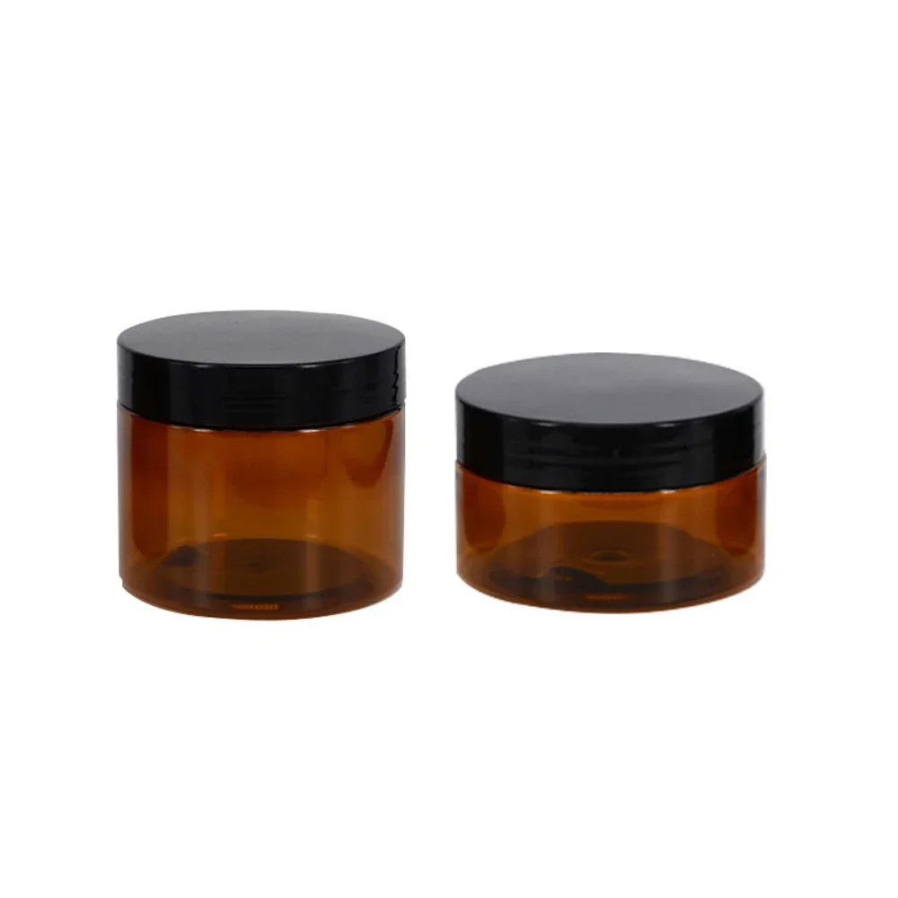 

20pcs 50ml-250ml Plastic Brown Refillable Bottle Portable Split Bottle Circular Tea Face Cream Bottle Travel Container