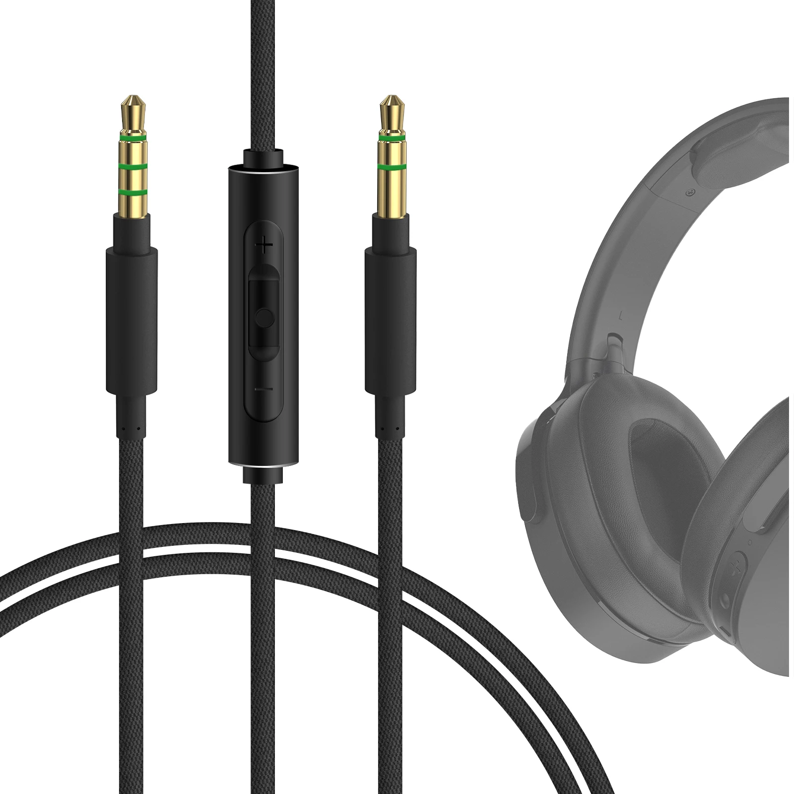 Аудиокабель Geekria с микрофоном, совместимый с кабелем Skullcandy Crusher Evo, Hesh ANC, Hesh Evo, Venue, Hesh 3,