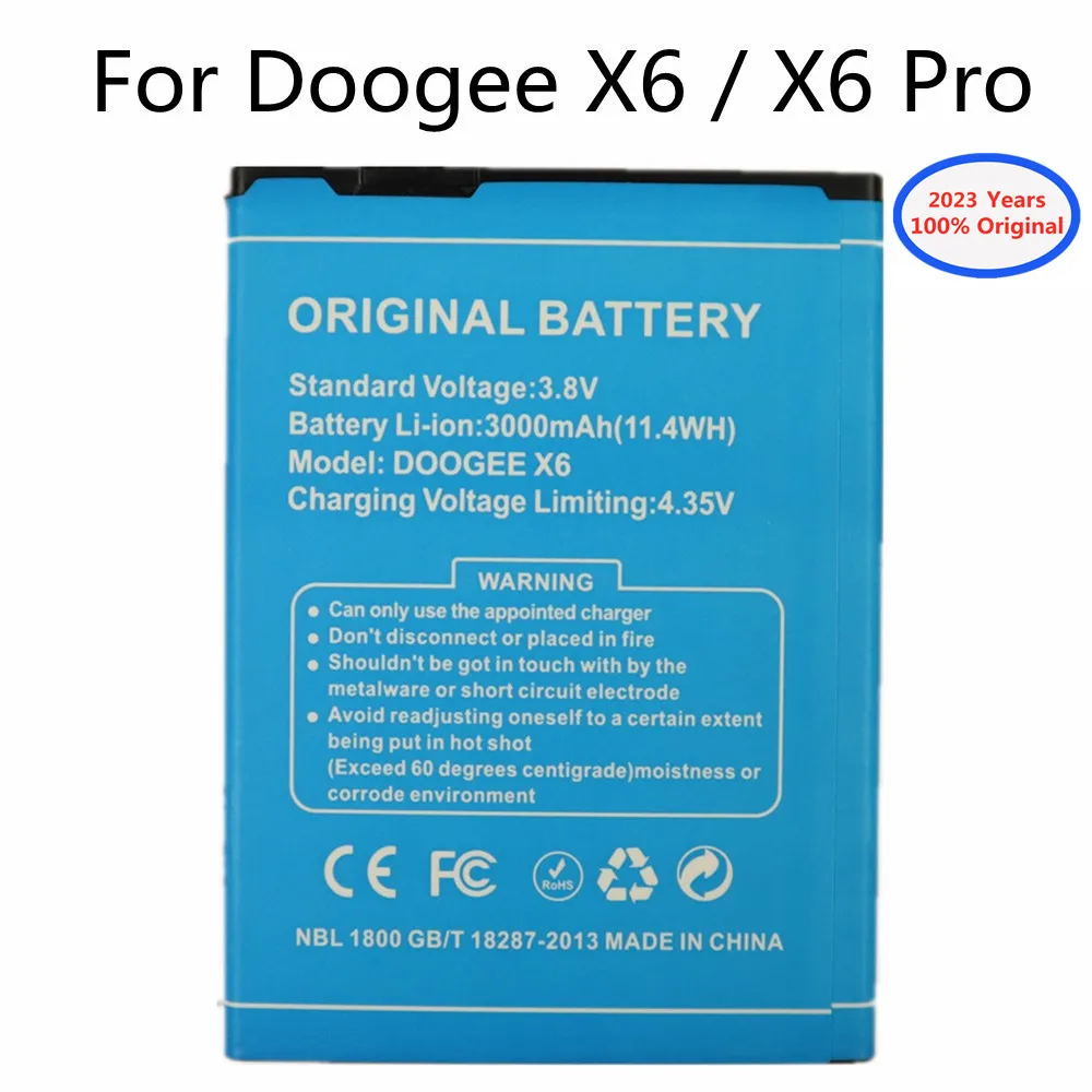 

2023 Years New 100% Orginal Battery For DOOGEE X6 / X6 Pro Phone 3000mAh Li-ion Replacement Backup Battery + Tracking Number