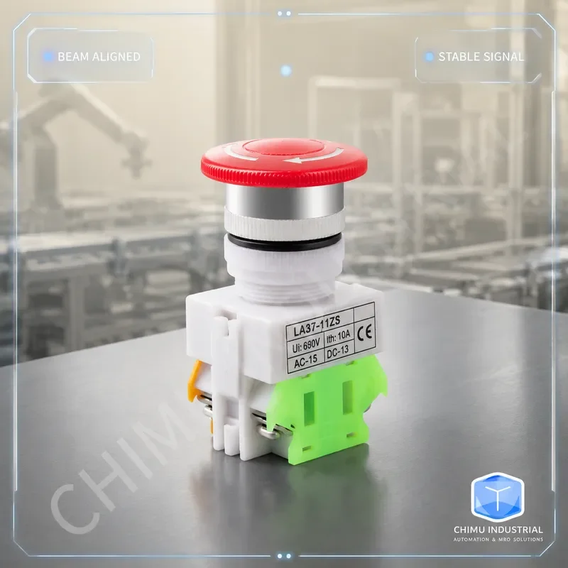 【CHIMU INDUSTRIAL】 Mushroom Head Emergency Stop Button PBC Y090 LAY37 LAY7-11ZS Self Locking Switch 22mm Mounting Hole