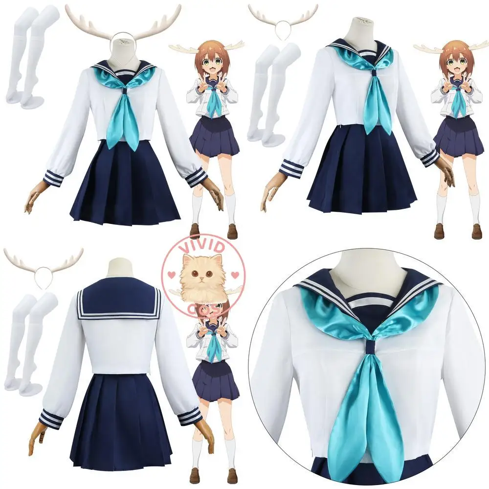 

My Deer Friend Nokotan Cosplay Costume Anime Shikanoko Noko Cute School Uniform Role Play Women Wig Comic Con Halloween Party