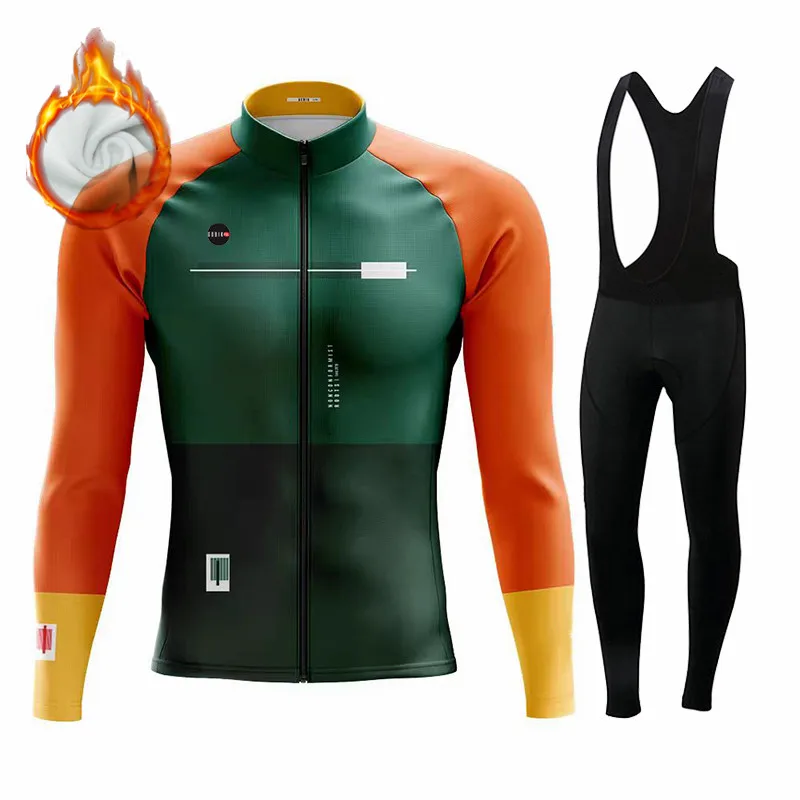 Gobikful Winter Cycling Jersey Set Thermal Fleece Cycling Clothes MTB Bicycle Clothing  Mountain Bike Cycling Wear Suit