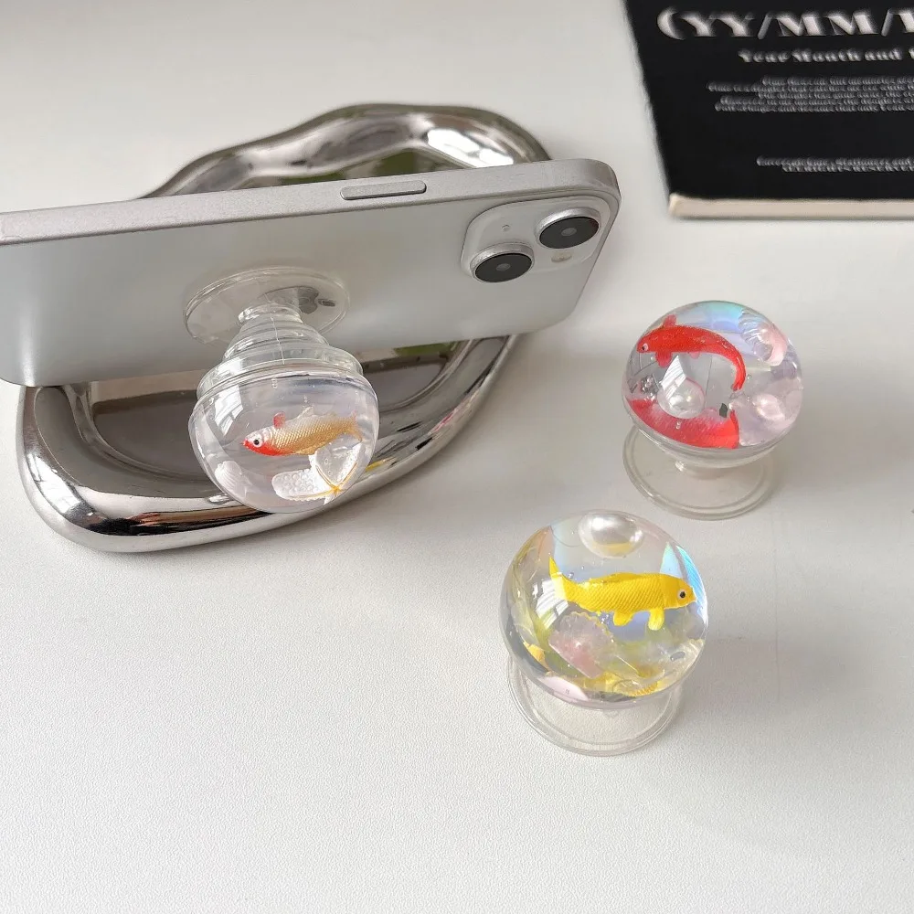 1pc Portable Mini Spherical Starfish Shell-shaped Carp-shaped Phone Airbag Holder With Adhesive Surface Ideal For Watching TV Se