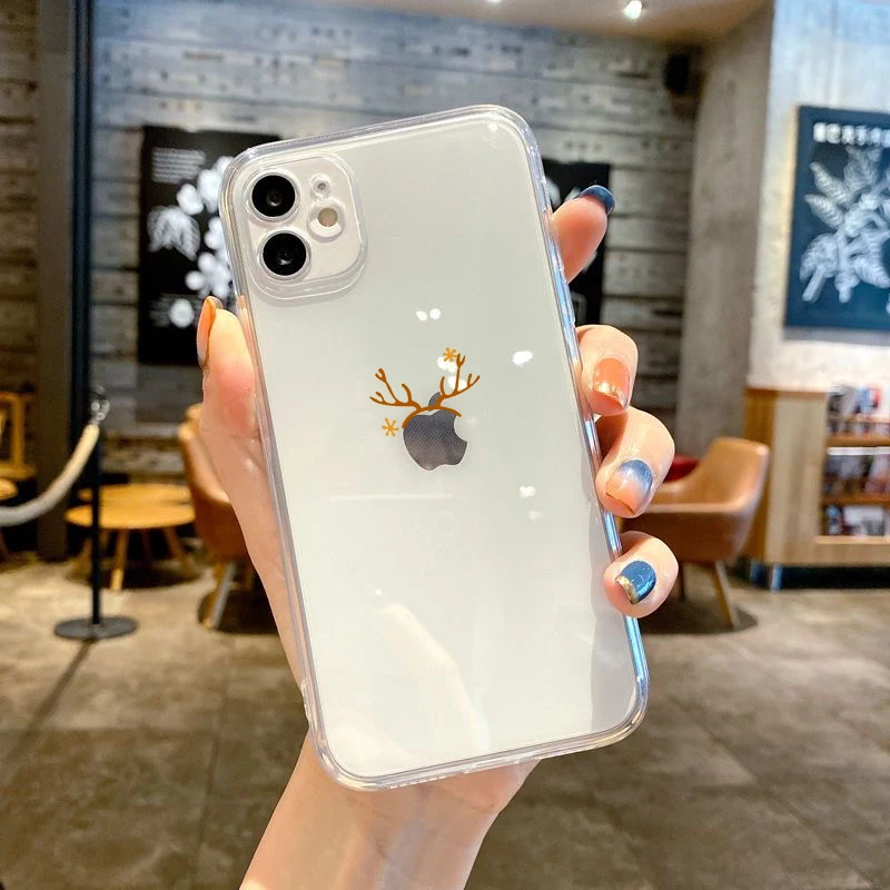 Funda de teléfono de regalo de Año Nuevo de dibujos animados de Navidad para iPhone 17 16 15 11 12 14 13 Pro Max Mini X XS XR 7 8 Plus SE 16E cubierta a prueba de golpes