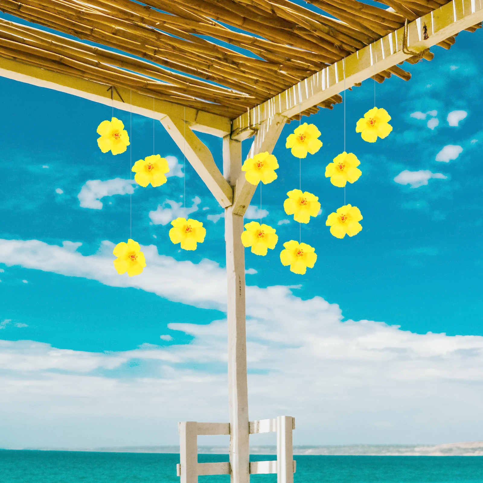 

10 Pcs Hawaiian Artificial Flowers Hibiscus Simulation Wedding Decoration Luau Party Decorations Eva Miss