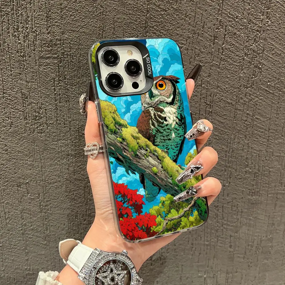 

Owl pattern Phone Case case for iPhone17 16 15 14 13 12 11 Pro/ Max/Plus shock-proof rear cover anti-fingerprint