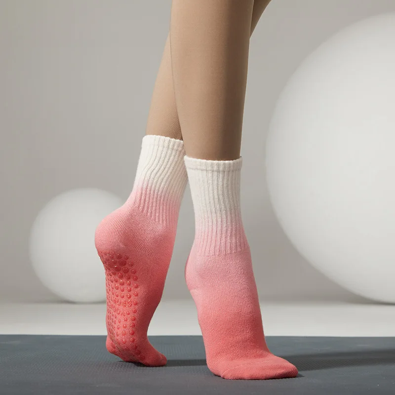 Chaussettes en coton respirant absorbant la sueur pour femmes, bas de document nickel é, chaussettes de yoga non ald, tube moyen, danse, ballet, pilates, nouveau