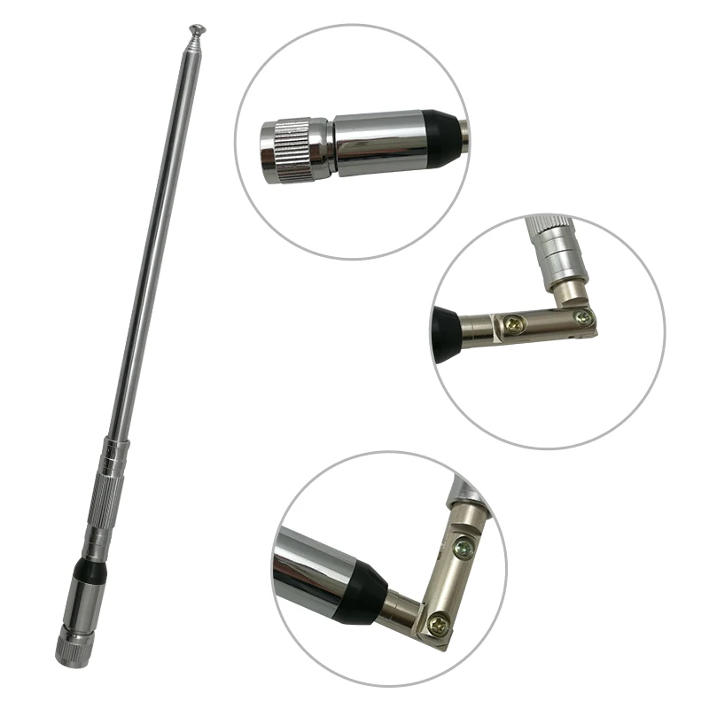 FM Radio Antenna Telescopic Antennas For Reciver And Transmitter RF Transmission And Reception Retractable TNC Connector