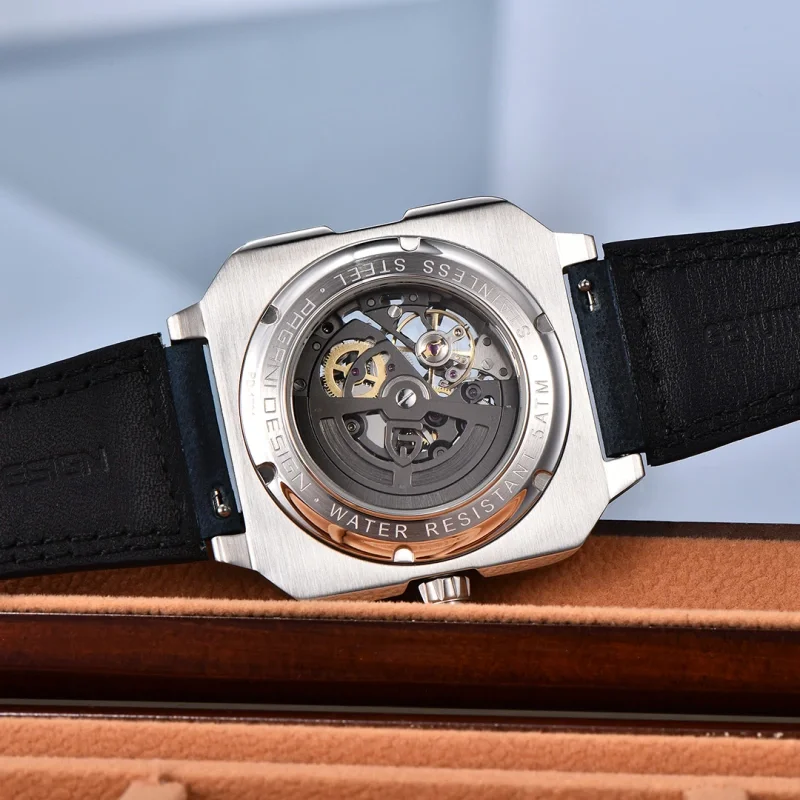PAGANI DESIGN PD-1791 الهيكل العظمي التلقائي ساعات رجالية 42 مللي متر الفولاذ المقاوم للصدأ مربع الميكانيكية مقاوم للماء ساعة معصم للرجال
