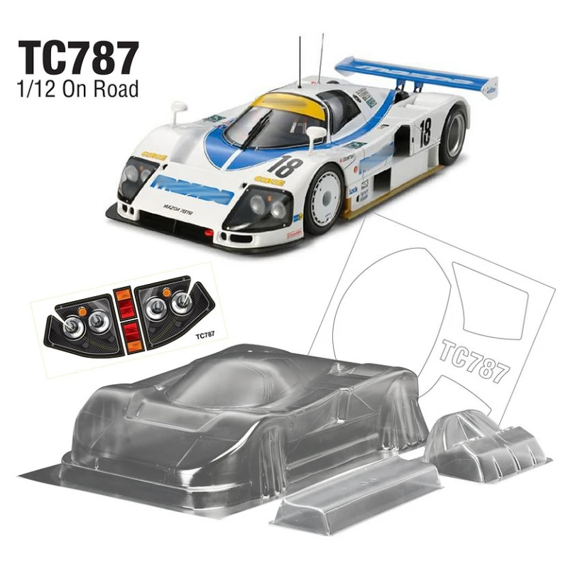 

1/12 Mazda 787 On Road/Pan Корпус кузова автомобиля шириной 160 мм для RC Drift Car 208 мм Колесная база