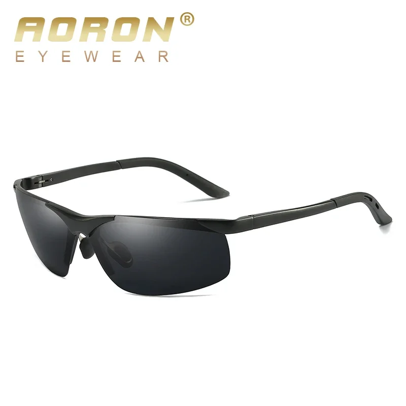 AORON Men Aluminum Alloy Frame Polarized Sunglasses Women Brand Original Goggles UV400 Glasses Male Metal Eyewear Oculos