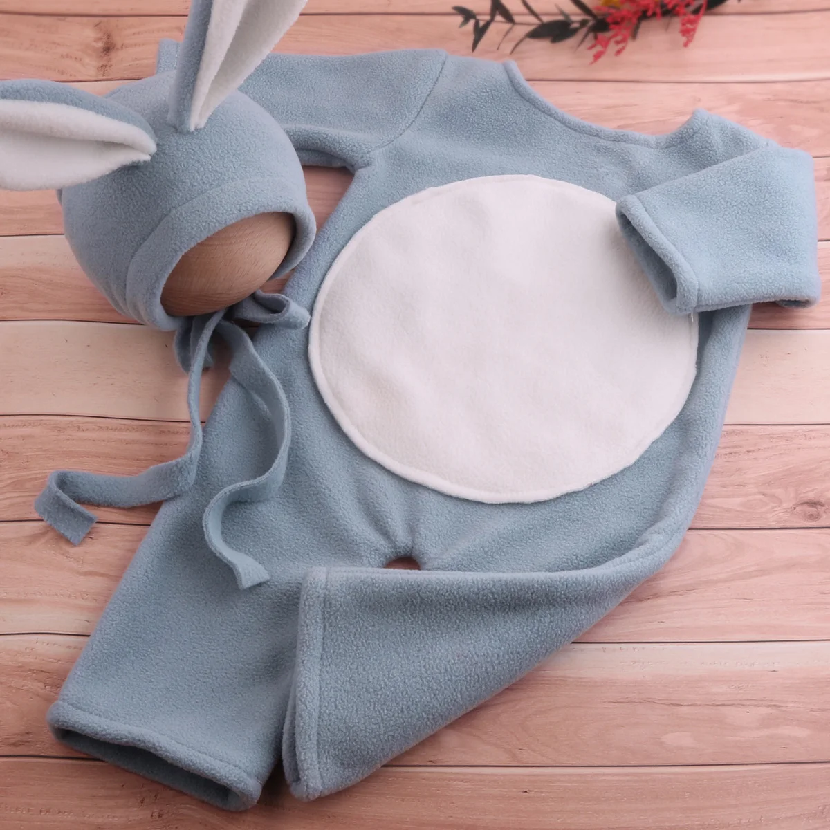 Ylsteed Newborn Photo Shooting Outfits Baby Jumpsuit Overall with Rabbit Ears Hat Infant Photography Accessories