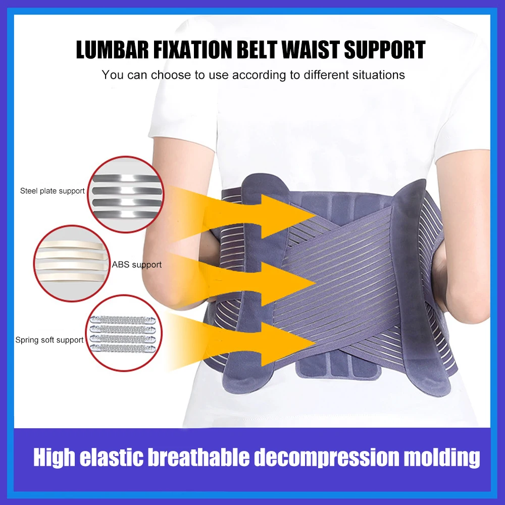 1Pcs Back Support Lower Back Posture Lumbar Brace, Molding Type Fixed Waist Sports Health Support Treatment for Men & Women