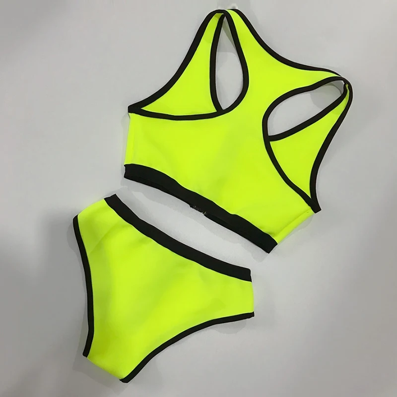 Fluorescent Yellow Nightclub Pole Dance Costume Sexy Gogo Dancer Performance Clothing Festival Party Rave Outfits Shorts VDL1345