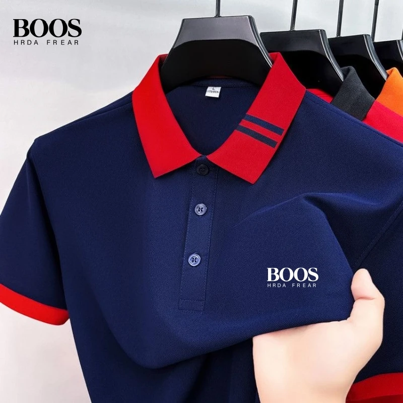 New Men's High-Quality Short-Sleeved Polo Shirt, Summer Fashion, Casual, Comfortable, Breathable and Cool Top