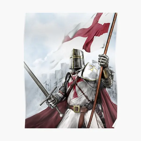 Templar Knight  Poster Vintage Wall Print Funny Decoration Art Picture Decor Room Home Modern Mural Painting No Frame