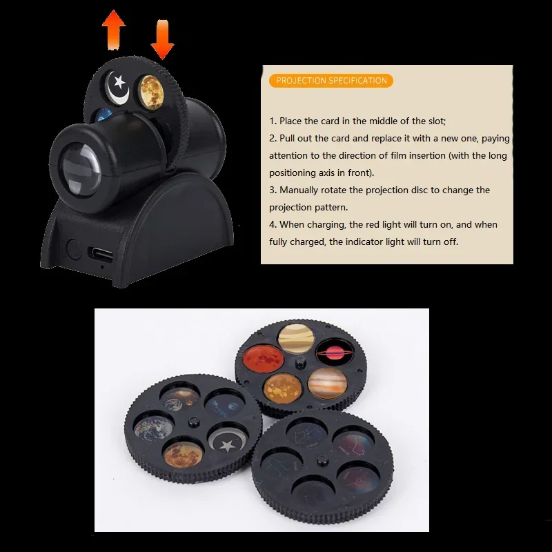 الأرض القمر ضوء Ins القمر العارض ضوء السماء المرصعة بالنجوم العارض تدوير القبة السماوية مصباح أضواء الجدار غرفة ديكور led ضوء الليل