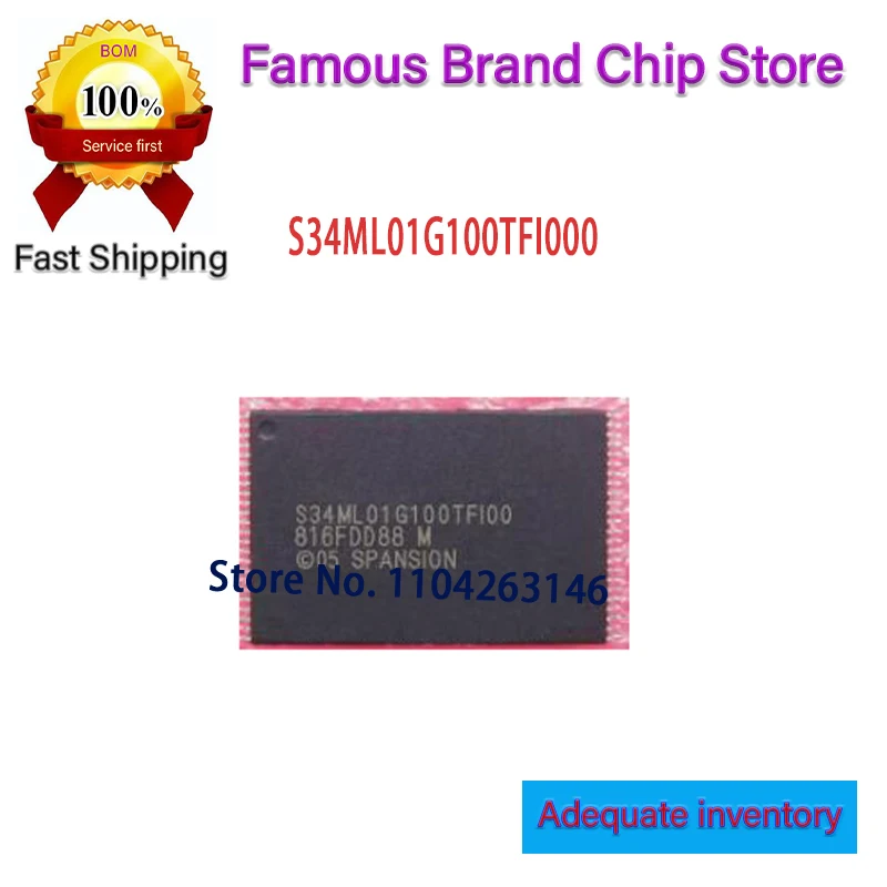 S34ML01G100TFI000 S34ML01G100TFI00 TSOP-48 1Gb 128M Memory chip in stock 1pcs/lot