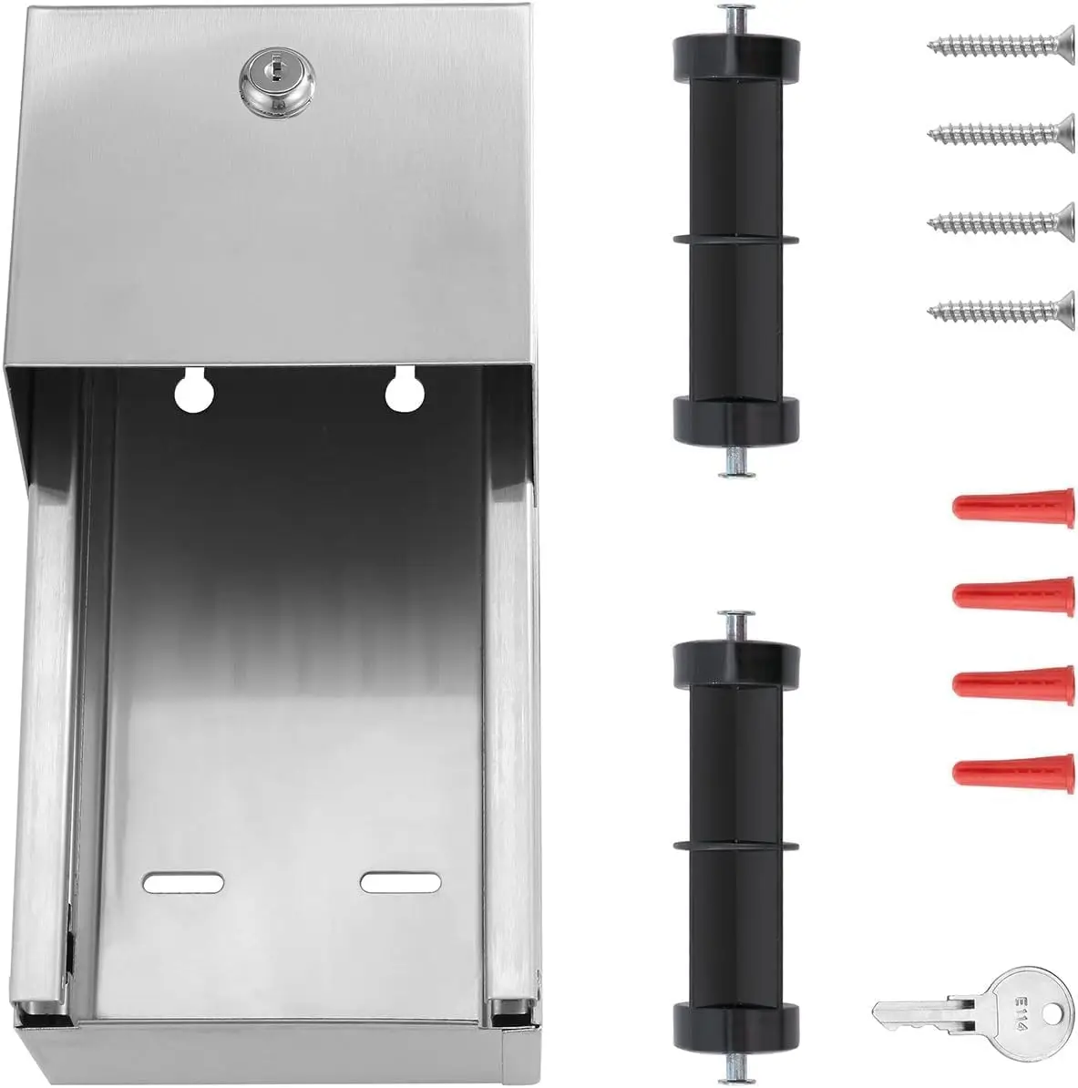 Confezione da 6-distributore di carta igienica commerciale a doppio rotolo-Dispenser a parete commerciale per impieghi gravosi dal Design bloccabile