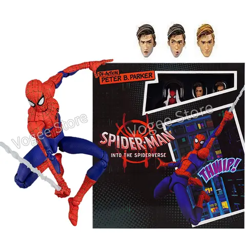 Sv Action Spider-Man Peter Parker Actionfigur Sentinel Into the Spider-Verse Miles Morales Spiderman Noir Figur Modellspielzeug