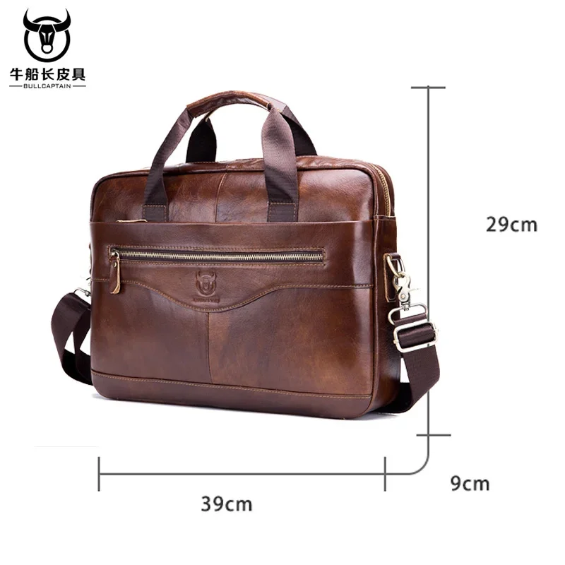 2024 New Real Leather vintage men's messenger bag/casual Business bag Fashion cowhide male commercial briefcase