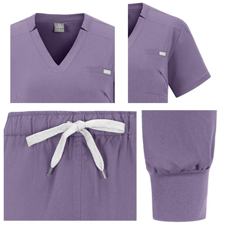 Ziekenhuis Scrubs Sets Witte Medische Kleding Dames Heren Hoogwaardige Tandheelkundige Kliniek Uniformen Beauty Spa Werkkleding Verpleegkundige Accessoires