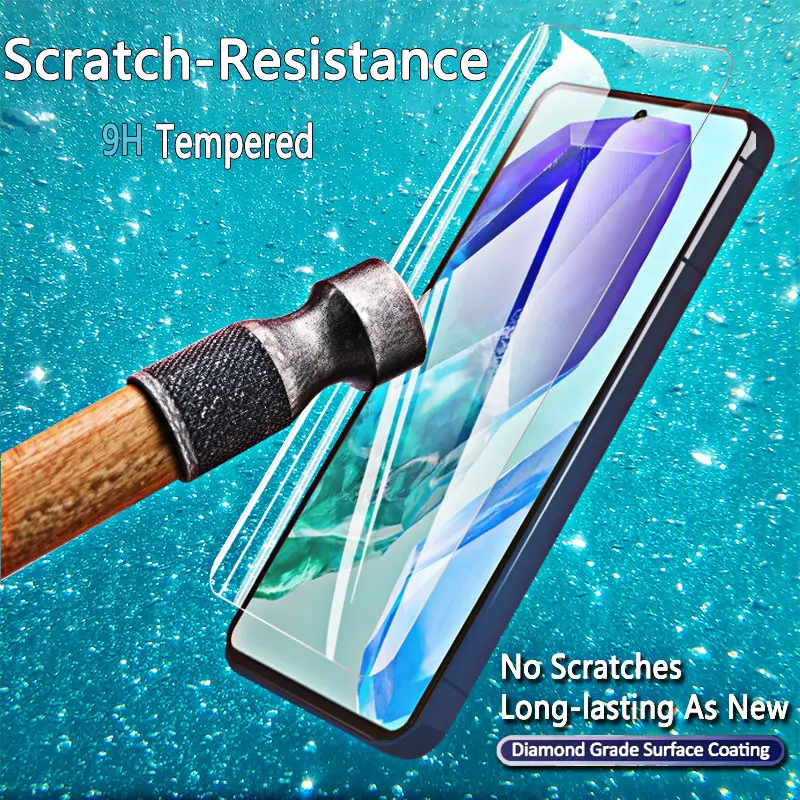 1-4PCS Screen Protector For Galaxy M55 5G Samsung Tempered Glass Crystal 9H High Aluminum Anti Scratch Case Friendly Fingerprint
