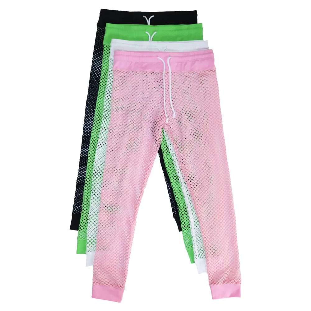 

Мужские дышащие однотонные леггинсы для сна с вырезами, сетчатые прозрачные ночные штаны, мужские леггинсы-сетка, пижамные брюки, длинные штаны