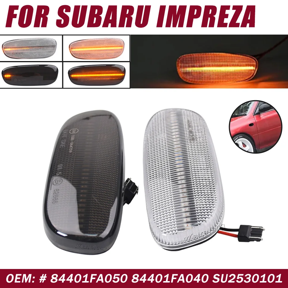 2 قطعة LED الجبهة الحاجز الجانب ماركر ضوء ديناميكية بدوره إشارة مؤشر الوامض مصباح لسوبارو امبريزا GC GM GF 1993-2001