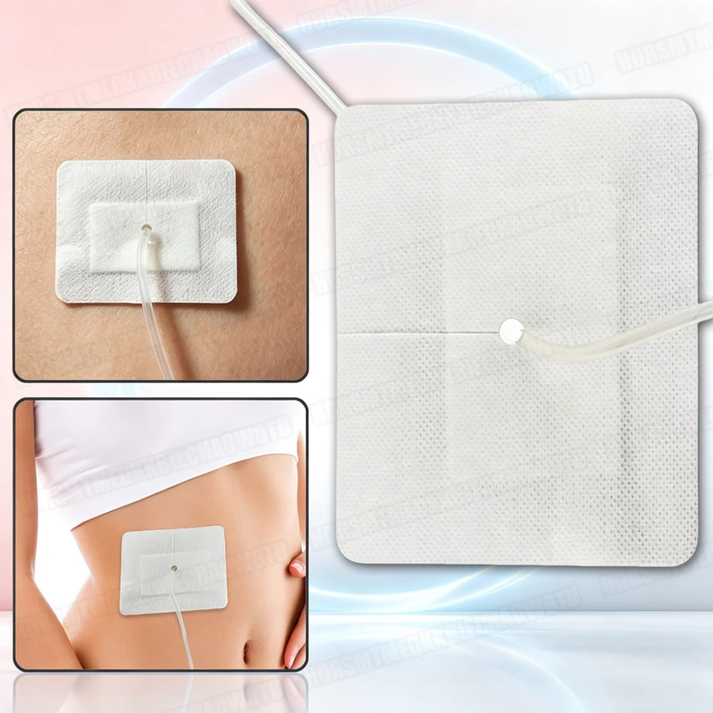 5-100 Pieces High Quality Drainage Catheter Fixed Adhesive Sterile Patch with Hole Accessories