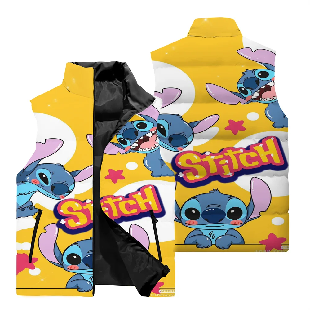 Funny Disney Stitch 3D Printed Jacket Vest Men\'s Fashion Jacket Windbreaker Outdoor Sports Party Men\'s Casual Sleeveless Jacket