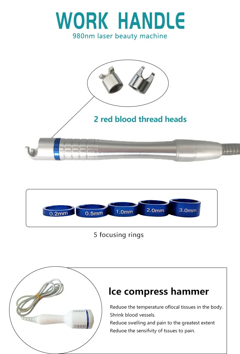 2024 Best 30W 60w 980nm Diode Laser Spider Vein Removal Machine Vascular Removal Machine High Frequency Spider Vein Removal