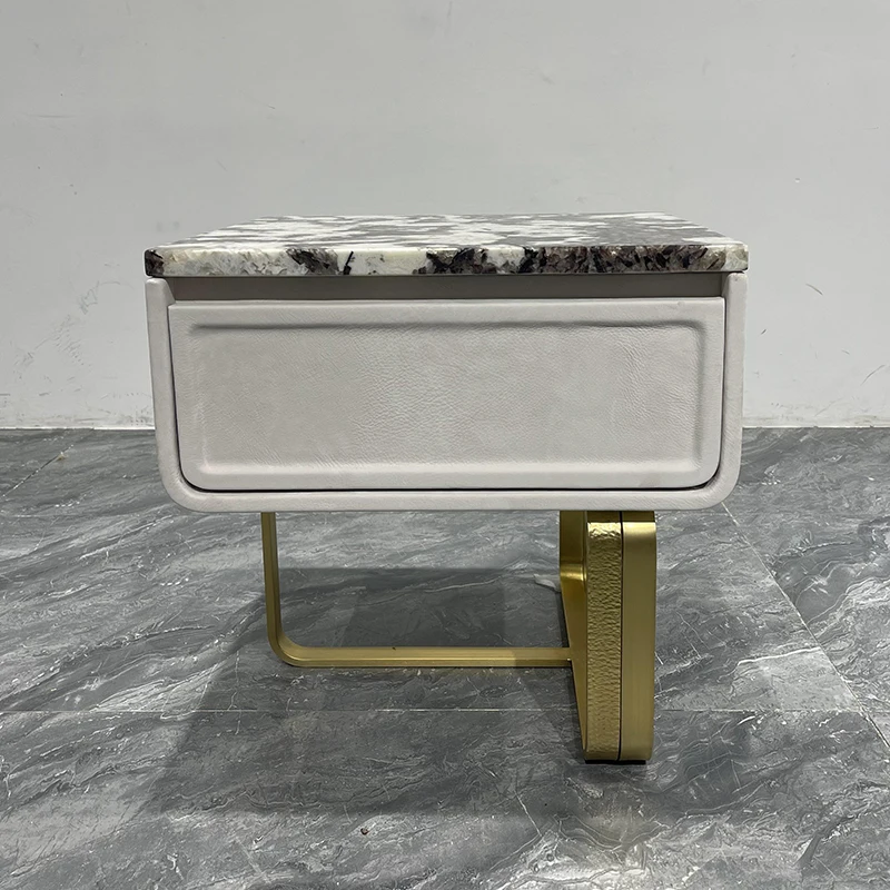 

Bedroom furniture, marble bedside tables, leather bedside tables