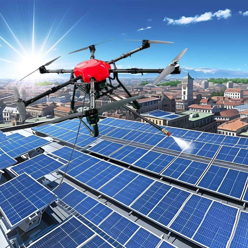 Advanced Solar Panel Wall Cleaning Drone 220v New Condition Facade Drone Cleaning For Villa Roof Windows Cleaning