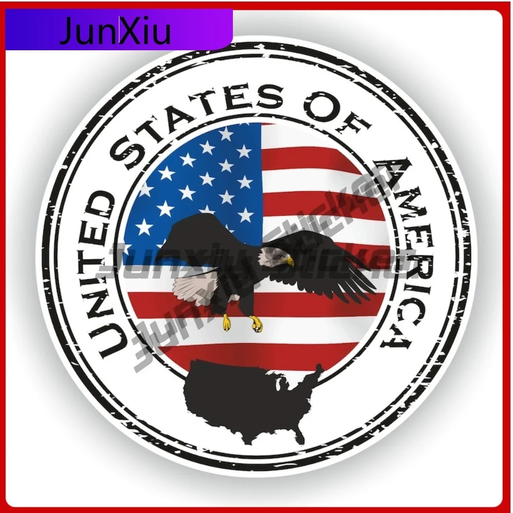

United States USA Seal Sticker Round Flag Decorative Vinyl Decal Waterproof for Camper Car Body Refrigerator Wall