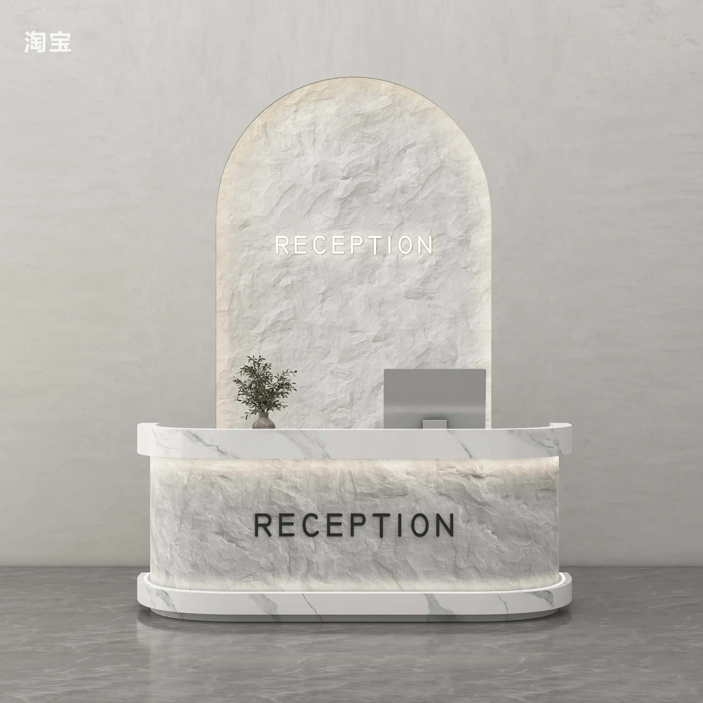 Beauty salon front desk reception desk barber shop stone dance training institution checkout page light luxury clothing store