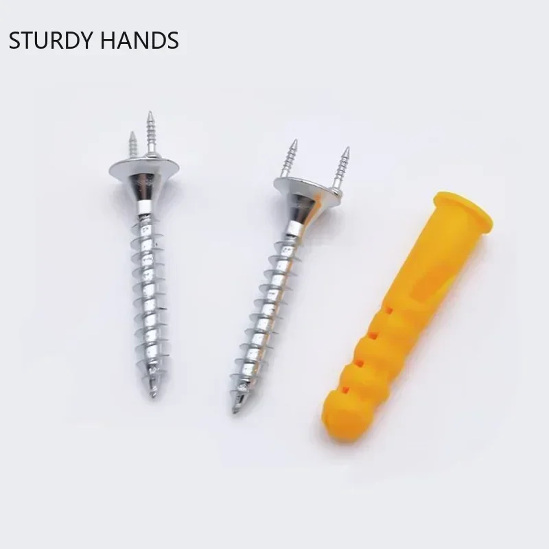 50pcs Solid Wood Baseboard Seamless Nails Double-headed Self-tapping Screws Foot Line Special Nails Invisible Security Screws