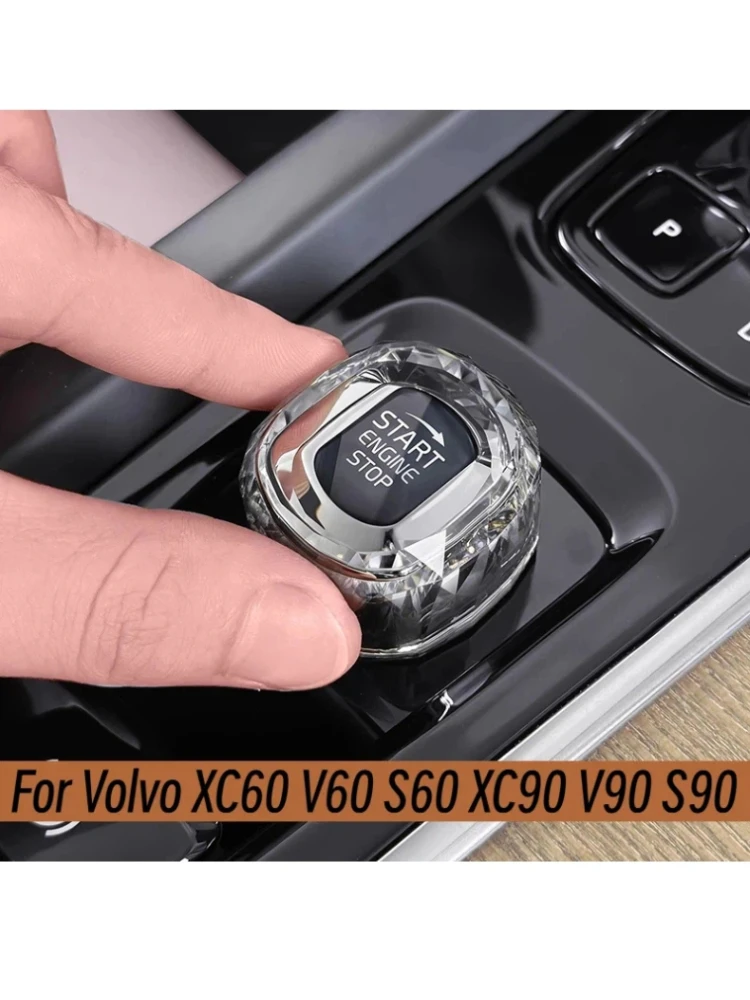 Kryształowa nakładka na pokrętło startowego przycisku do Volvo XC60 V60 S60 XC90 V90 S90 – akcesoria do modyfikacji wnętrza samochodu. — 2