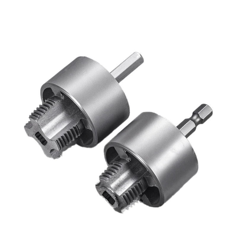 Strumento per maschiatura del filo per trapano elettrico universale per tubi in plastica con apertura filettatura interna esterna per tubi dell'acqua a 4 punti + 6 punti