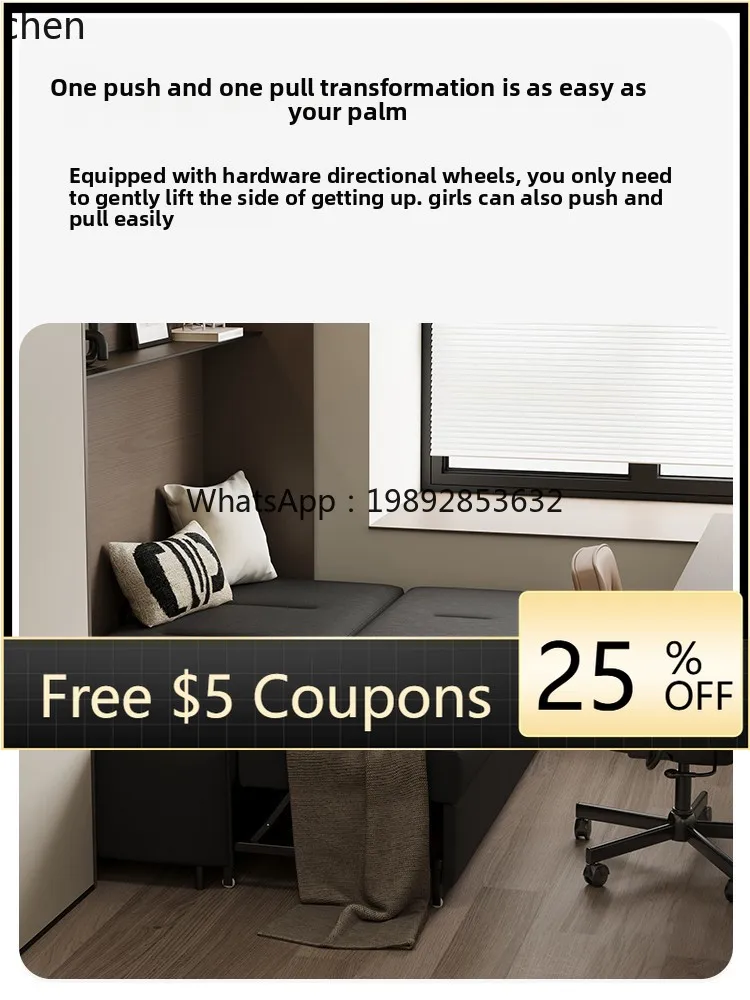 

LXC minimalist sofa bed foldable small apartment without armrests, sitting and lying dual-purpose telescopic bed pull-out bed