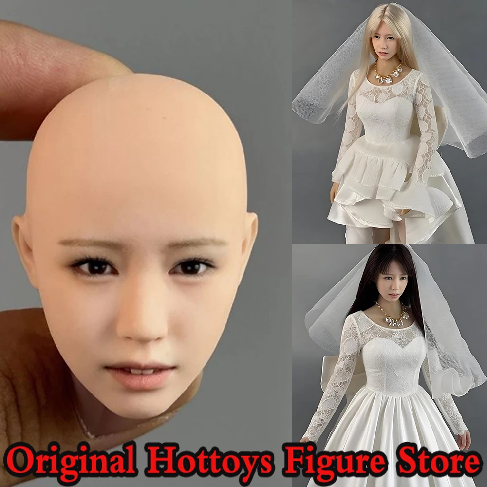 1/6 Scale Female Soldier Head Sculpture Nagahama Bald Version Mini Realistic Head Carving For 12-inches Action Figure Model Toys