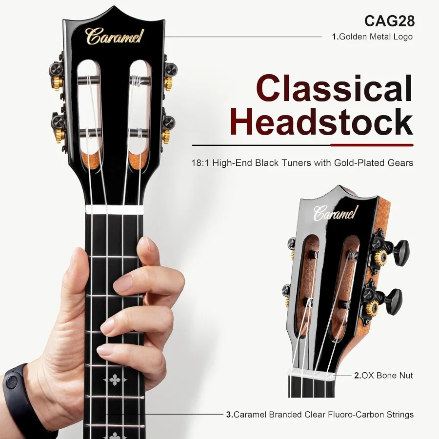 CAG28 لامعة مجعد السنط 23 القيثارة الحفلية للمبتدئين اليدوية القيثارة كاتب كيت مع جودة صوت ممتازة وسهلة Pl