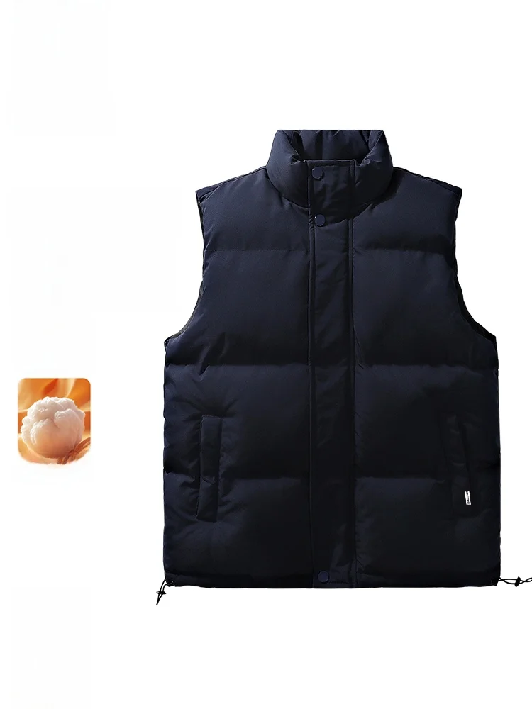 

Thiened Outdoor Men's Vest Winter Warm oulder Pad Jaet Youth Faion Polyester Fiber Zipper Closure Color