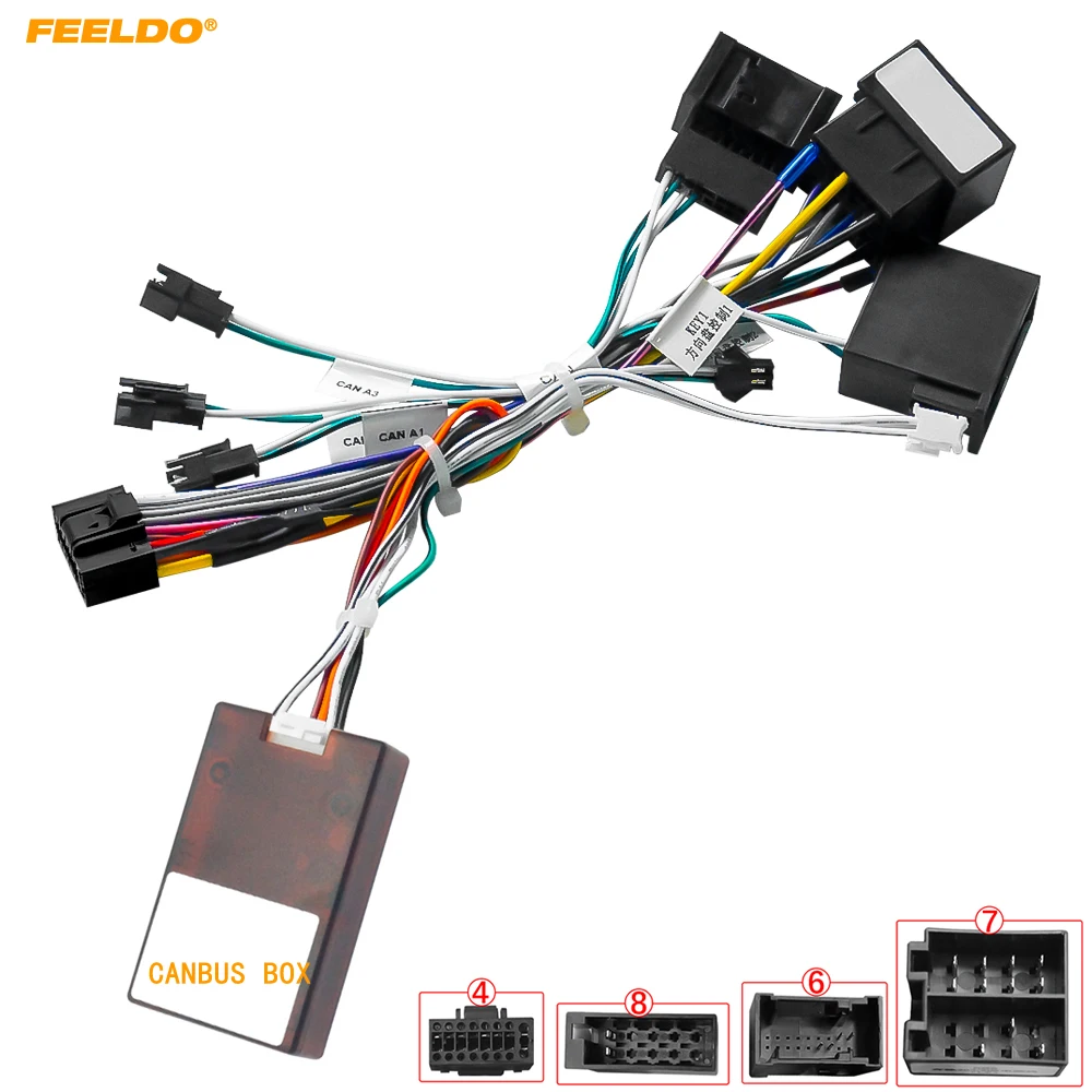 FEELDO Car 16pin Audio Wiring Harness Adapter With Canbus Box For Mercedes-Benz W209(02-06)/W203(01-04) Stereo Installation