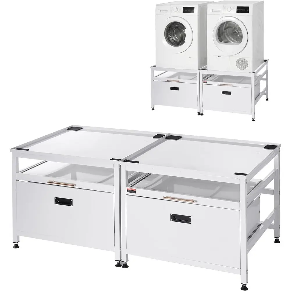 

Laundry Pedestal, 22.6 in Height, 29 x 29 in Washer and Dryer Pedestals with Pull-out Tray and Storage Space, 800 lbs Load acity