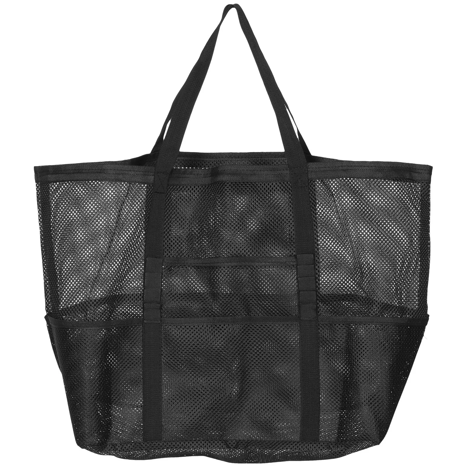 

Portable Lightweight Mesh Beach Bag Large Women Tote Durable Easy Carry Storage Sand Swimming Gear Zipper