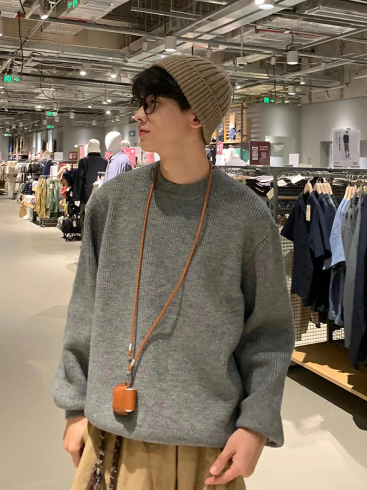 

Мужской вязаный свитер Deep ey round Ne: повседневный, в стиле преппи, для весны и осени