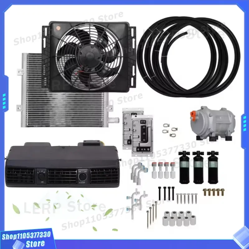 Universal 12V Electric Tractor AC Kit Mini Air Conditioning System for Car and Electric Vehicle Compact Cooling Unit Auto