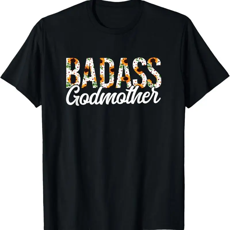 

Футболка с цветочным принтом Badass Godmother и подсолнухом